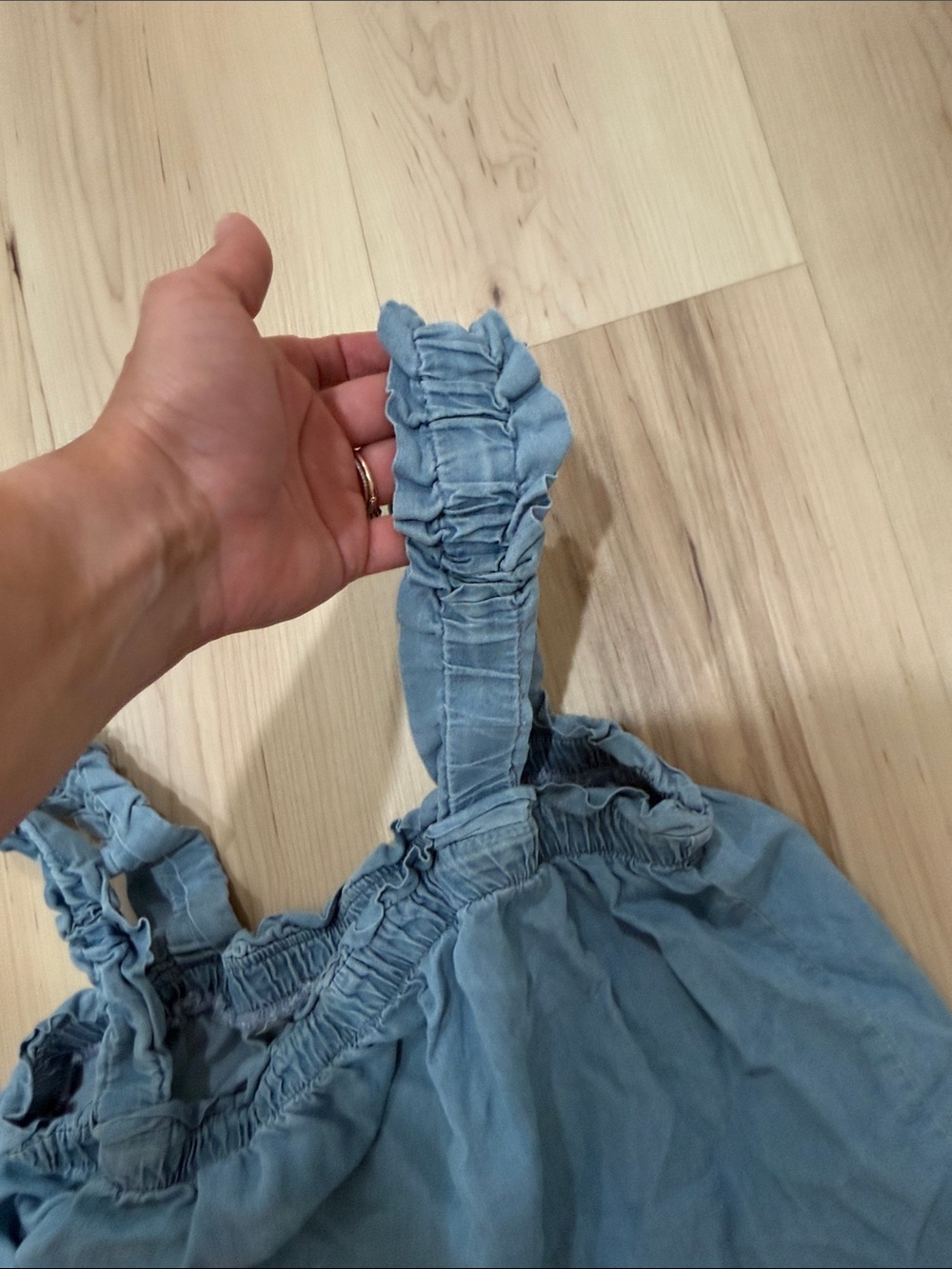 Blu Pepper Light Blue Ruffle Tank Top - Picture 3 of 7